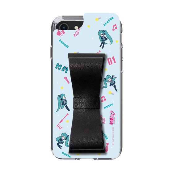 Slim Protection Case - STAND & RING RIBBON Black［ HATSUNE MIKU - Ribbon - Instrumental - Blue ］