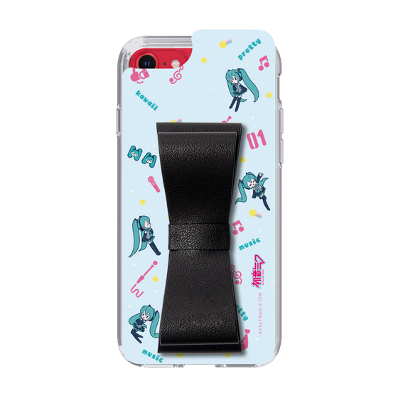 Slim Protection Case - STAND & RING RIBBON Black［ HATSUNE MIKU - Ribbon - Instrumental - Blue ］