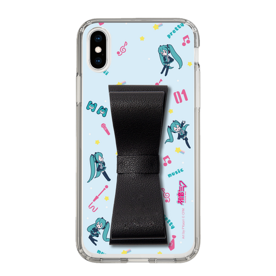 Slim Protection Case - STAND & RING RIBBON Black［ HATSUNE MIKU - Ribbon - Instrumental - Blue ］