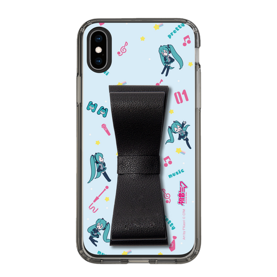 Slim Protection Case - STAND & RING RIBBON Black［ HATSUNE MIKU - Ribbon - Instrumental - Blue ］