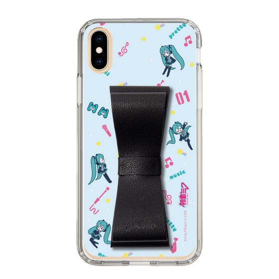 Slim Protection Case - STAND & RING RIBBON Black［ HATSUNE MIKU - Ribbon - Instrumental - Blue ］