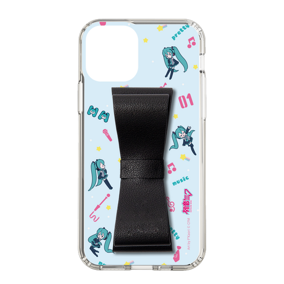 Slim Protection Case - STAND & RING RIBBON Black［ HATSUNE MIKU - Ribbon - Instrumental - Blue ］