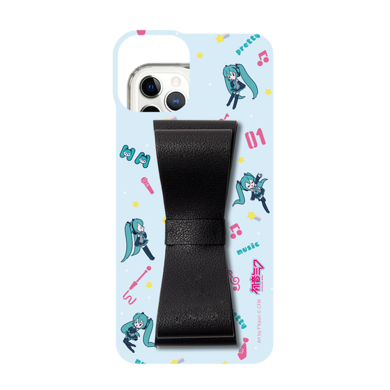 Slim Protection Case - STAND & RING RIBBON Black［ HATSUNE MIKU - Ribbon - Instrumental - Blue ］