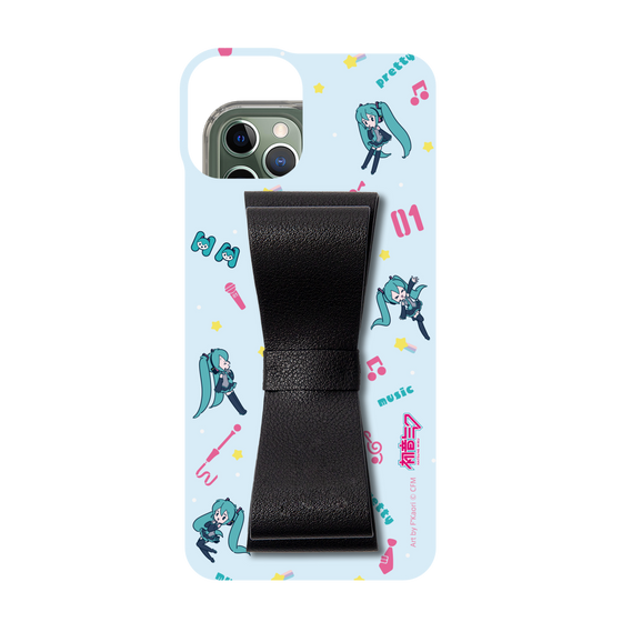 Slim Protection Case - STAND & RING RIBBON Black［ HATSUNE MIKU - Ribbon - Instrumental - Blue ］