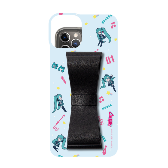Slim Protection Case - STAND & RING RIBBON Black［ HATSUNE MIKU - Ribbon - Instrumental - Blue ］