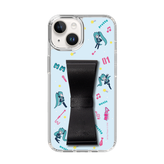 Slim Protection Case - STAND & RING RIBBON Black［ HATSUNE MIKU - Ribbon - Instrumental - Blue ］