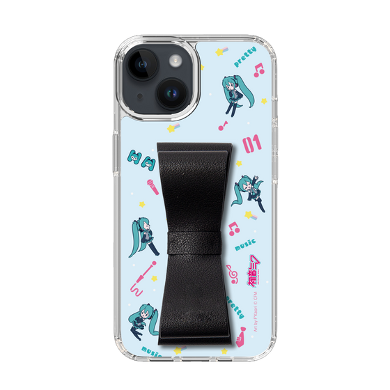 Slim Protection Case - STAND & RING RIBBON Black［ HATSUNE MIKU - Ribbon - Instrumental - Blue ］