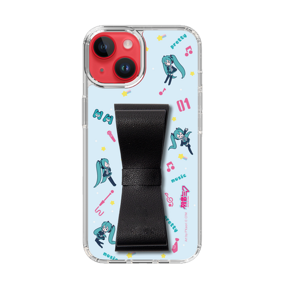Slim Protection Case - STAND & RING RIBBON Black［ HATSUNE MIKU - Ribbon - Instrumental - Blue ］