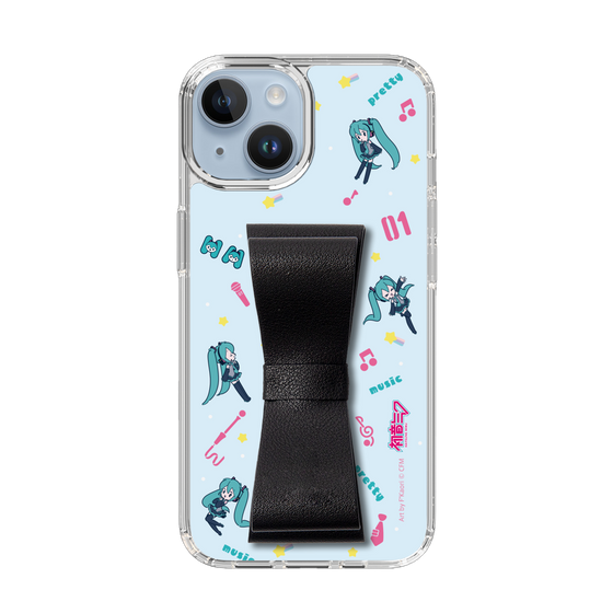 Slim Protection Case - STAND & RING RIBBON Black［ HATSUNE MIKU - Ribbon - Instrumental - Blue ］