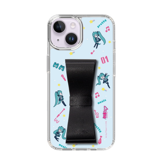 Slim Protection Case - STAND & RING RIBBON Black［ HATSUNE MIKU - Ribbon - Instrumental - Blue ］