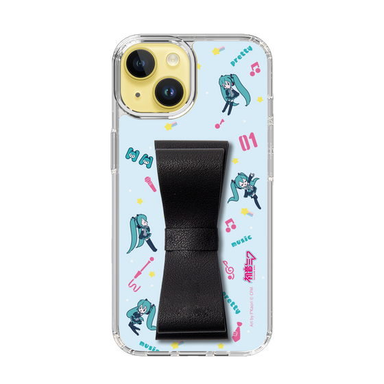 Slim Protection Case - STAND & RING RIBBON Black［ HATSUNE MIKU - Ribbon - Instrumental - Blue ］