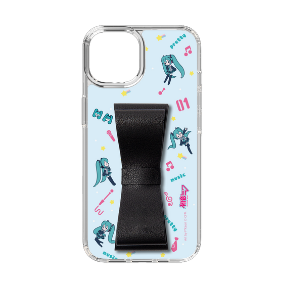 Slim Protection Case - STAND & RING RIBBON Black［ HATSUNE MIKU - Ribbon - Instrumental - Blue ］