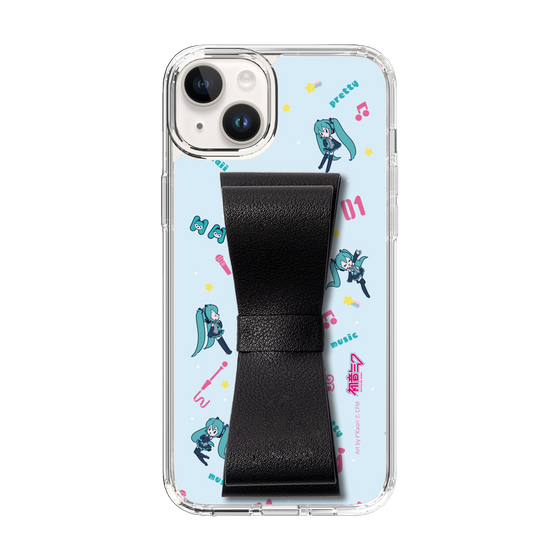 Slim Protection Case - STAND & RING RIBBON Black［ HATSUNE MIKU - Ribbon - Instrumental - Blue ］