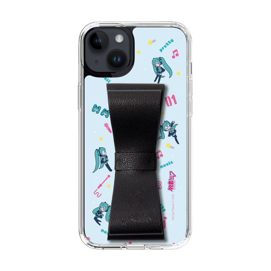 Slim Protection Case - STAND & RING RIBBON Black［ HATSUNE MIKU - Ribbon - Instrumental - Blue ］