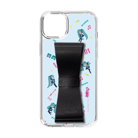 Slim Protection Case - STAND & RING RIBBON Black［ HATSUNE MIKU - Ribbon - Instrumental - Blue ］