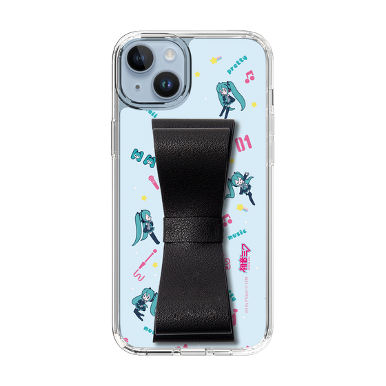 Slim Protection Case - STAND & RING RIBBON Black［ HATSUNE MIKU - Ribbon - Instrumental - Blue ］