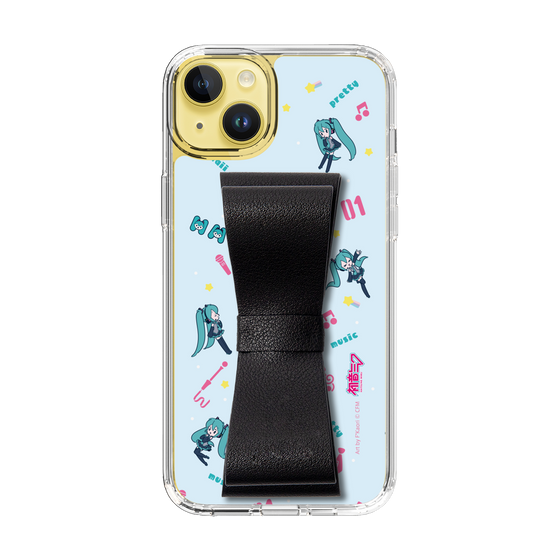 Slim Protection Case - STAND & RING RIBBON Black［ HATSUNE MIKU - Ribbon - Instrumental - Blue ］