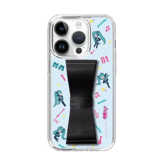 Slim Protection Case - STAND & RING RIBBON Black［ HATSUNE MIKU - Ribbon - Instrumental - Blue ］