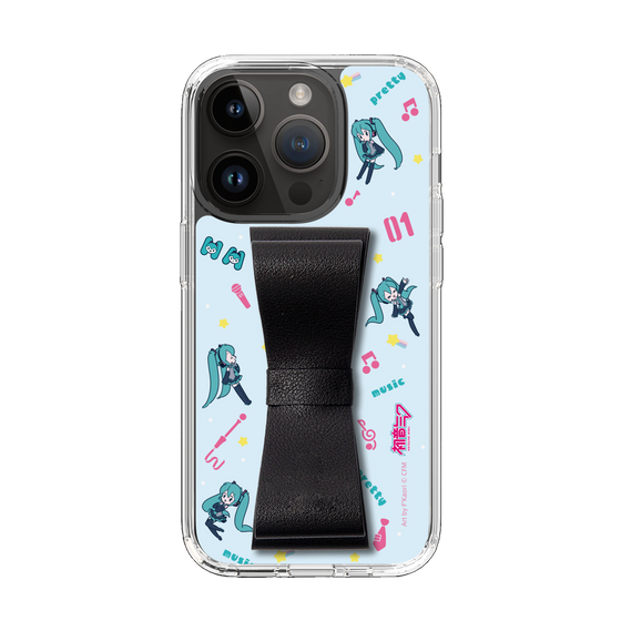Slim Protection Case - STAND & RING RIBBON Black［ HATSUNE MIKU - Ribbon - Instrumental - Blue ］