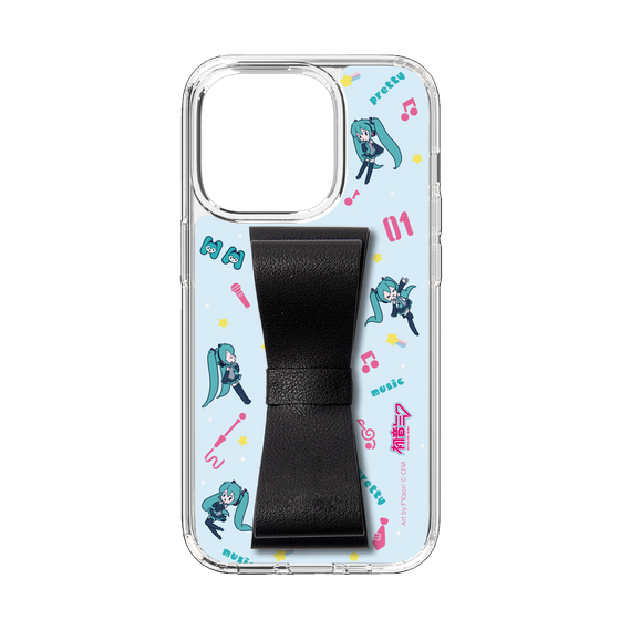 Slim Protection Case - STAND & RING RIBBON Black［ HATSUNE MIKU - Ribbon - Instrumental - Blue ］