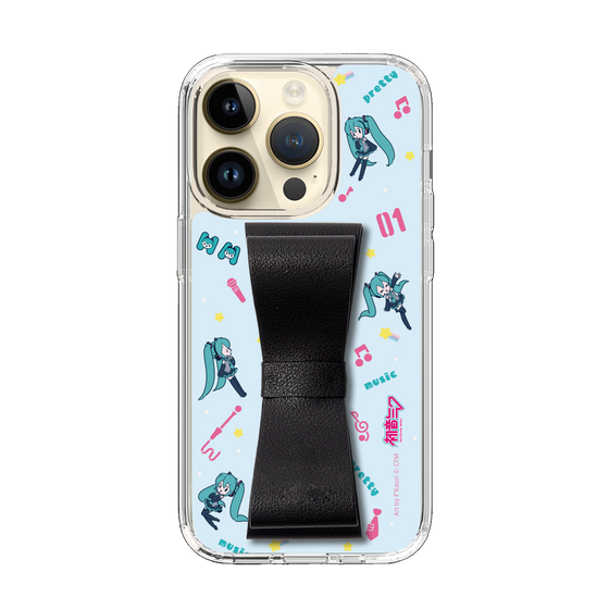 Slim Protection Case - STAND & RING RIBBON Black［ HATSUNE MIKU - Ribbon - Instrumental - Blue ］