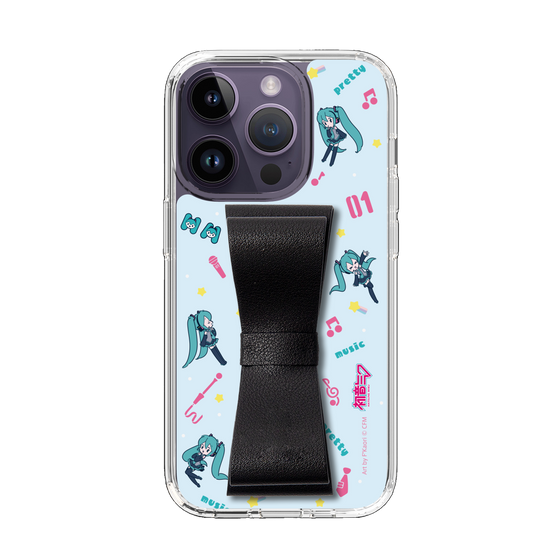 Slim Protection Case - STAND & RING RIBBON Black［ HATSUNE MIKU - Ribbon - Instrumental - Blue ］