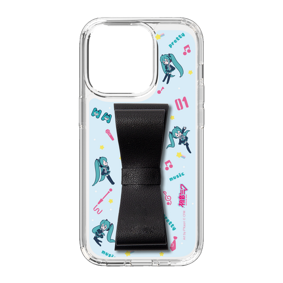 Slim Protection Case - STAND & RING RIBBON Black［ HATSUNE MIKU - Ribbon - Instrumental - Blue ］
