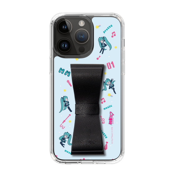Slim Protection Case - STAND & RING RIBBON Black［ HATSUNE MIKU - Ribbon - Instrumental - Blue ］