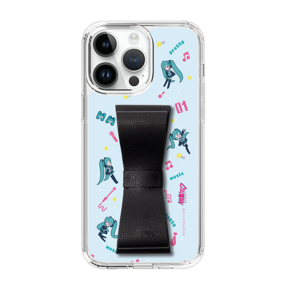 Slim Protection Case - STAND & RING RIBBON Black［ HATSUNE MIKU - Ribbon - Instrumental - Blue ］