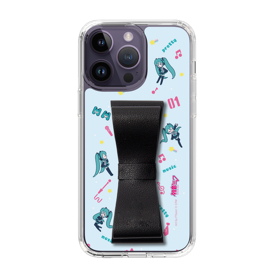 Slim Protection Case - STAND & RING RIBBON Black［ HATSUNE MIKU - Ribbon - Instrumental - Blue ］