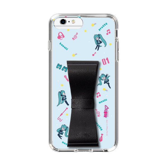 Slim Protection Case - STAND & RING RIBBON Black［ HATSUNE MIKU - Ribbon - Instrumental - Blue ］