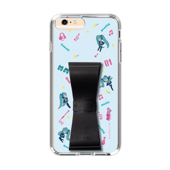 Slim Protection Case - STAND & RING RIBBON Black［ HATSUNE MIKU - Ribbon - Instrumental - Blue ］