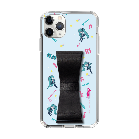Slim Protection Case - STAND & RING RIBBON Black［ HATSUNE MIKU - Ribbon - Instrumental - Blue ］