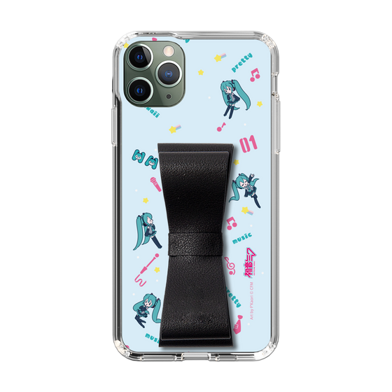Slim Protection Case - STAND & RING RIBBON Black［ HATSUNE MIKU - Ribbon - Instrumental - Blue ］