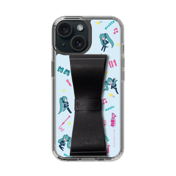 Slim Protection Case - STAND & RING RIBBON Black［ HATSUNE MIKU - Ribbon - Instrumental - Blue ］