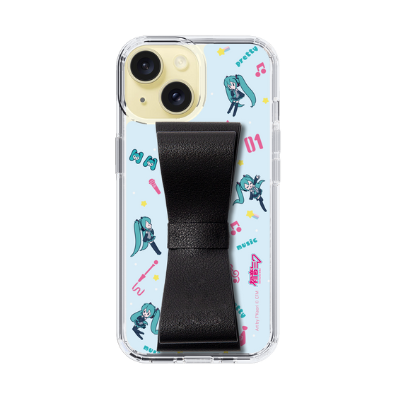 Slim Protection Case - STAND & RING RIBBON Black［ HATSUNE MIKU - Ribbon - Instrumental - Blue ］