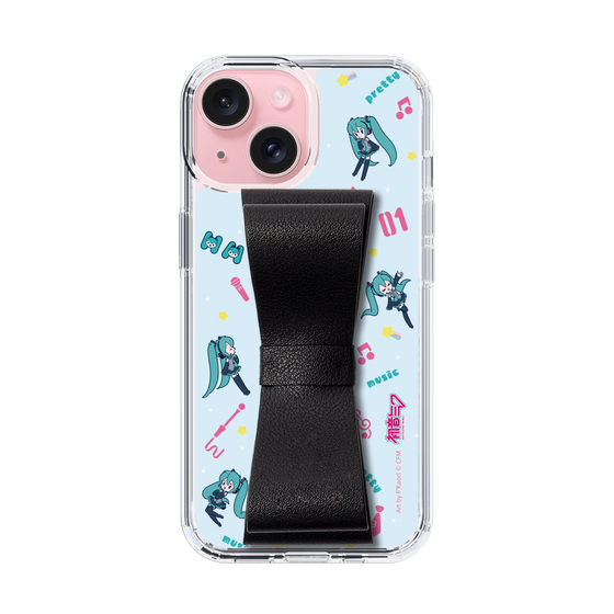 Slim Protection Case - STAND & RING RIBBON Black［ HATSUNE MIKU - Ribbon - Instrumental - Blue ］