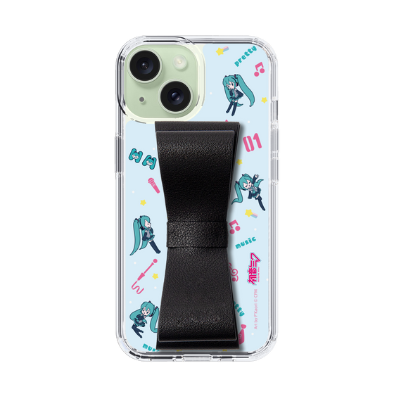 Slim Protection Case - STAND & RING RIBBON Black［ HATSUNE MIKU - Ribbon - Instrumental - Blue ］