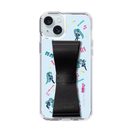 Slim Protection Case - STAND & RING RIBBON Black［ HATSUNE MIKU - Ribbon - Instrumental - Blue ］