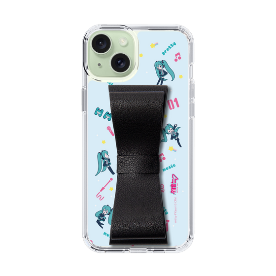 Slim Protection Case - STAND & RING RIBBON Black［ HATSUNE MIKU - Ribbon - Instrumental - Blue ］