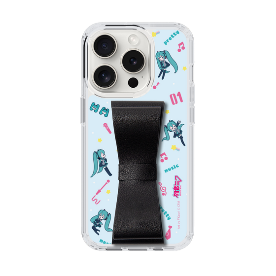Slim Protection Case - STAND & RING RIBBON Black［ HATSUNE MIKU - Ribbon - Instrumental - Blue ］