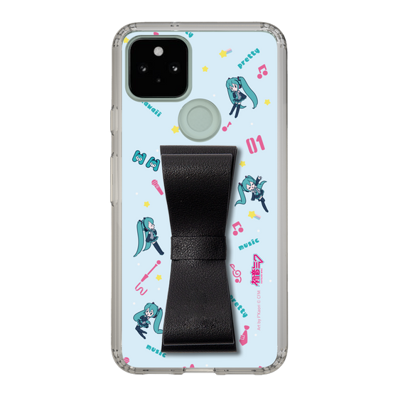 Slim Protection Case - STAND & RING RIBBON Black［ HATSUNE MIKU - Ribbon - Instrumental - Blue ］