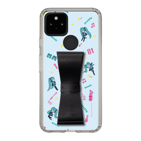 Slim Protection Case - STAND & RING RIBBON Black［ HATSUNE MIKU - Ribbon - Instrumental - Blue ］