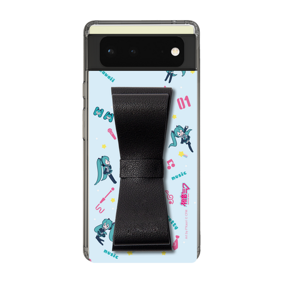 Slim Protection Case - STAND & RING RIBBON Black［ HATSUNE MIKU - Ribbon - Instrumental - Blue ］