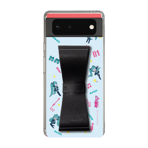 Slim Protection Case - STAND & RING RIBBON Black［ HATSUNE MIKU - Ribbon - Instrumental - Blue ］
