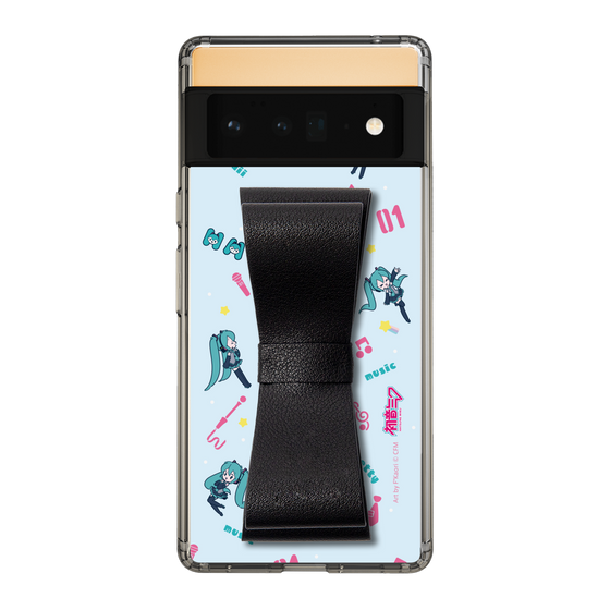 Slim Protection Case - STAND & RING RIBBON Black［ HATSUNE MIKU - Ribbon - Instrumental - Blue ］
