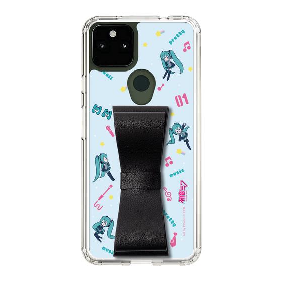 Slim Protection Case - STAND & RING RIBBON Black［ HATSUNE MIKU - Ribbon - Instrumental - Blue ］