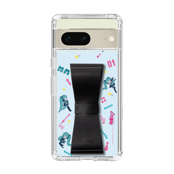 Slim Protection Case - STAND & RING RIBBON Black［ HATSUNE MIKU - Ribbon - Instrumental - Blue ］