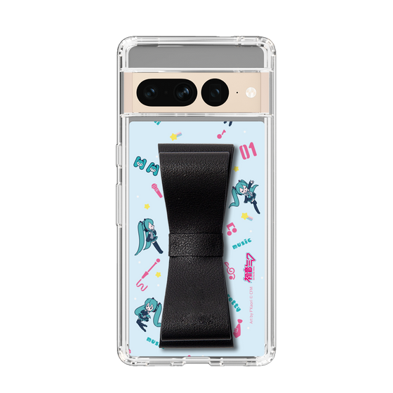 Slim Protection Case - STAND & RING RIBBON Black［ HATSUNE MIKU - Ribbon - Instrumental - Blue ］