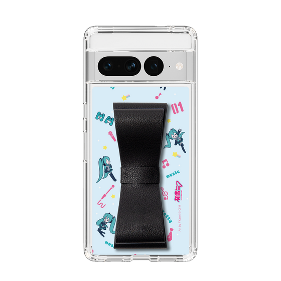 Slim Protection Case - STAND & RING RIBBON Black［ HATSUNE MIKU - Ribbon - Instrumental - Blue ］